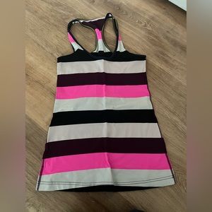 Vintage Lululemon Racer Back Stripped Tank Top, size 6